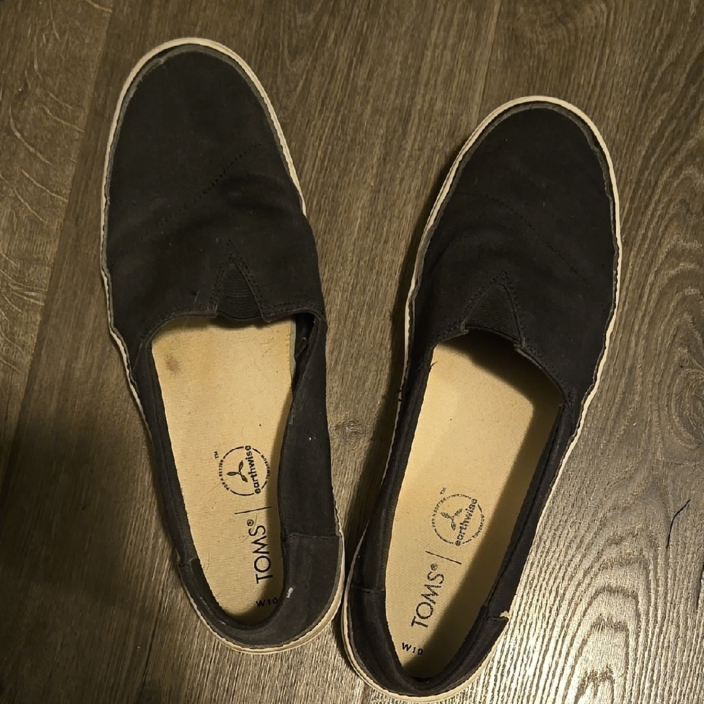 TOMS Black Slip-On Shoes